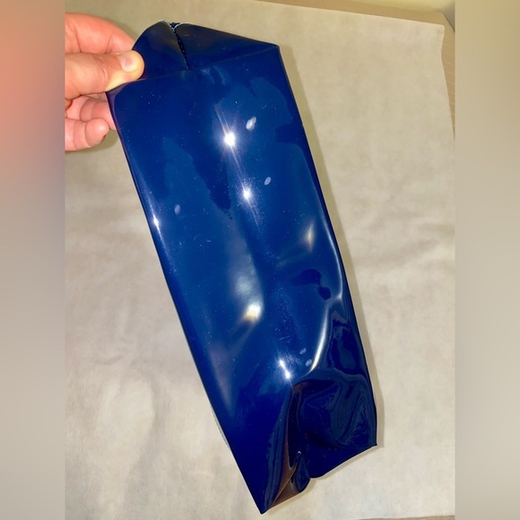 Spacious Blue Tote Bag with Glossy Finish - Picture 2 of 6